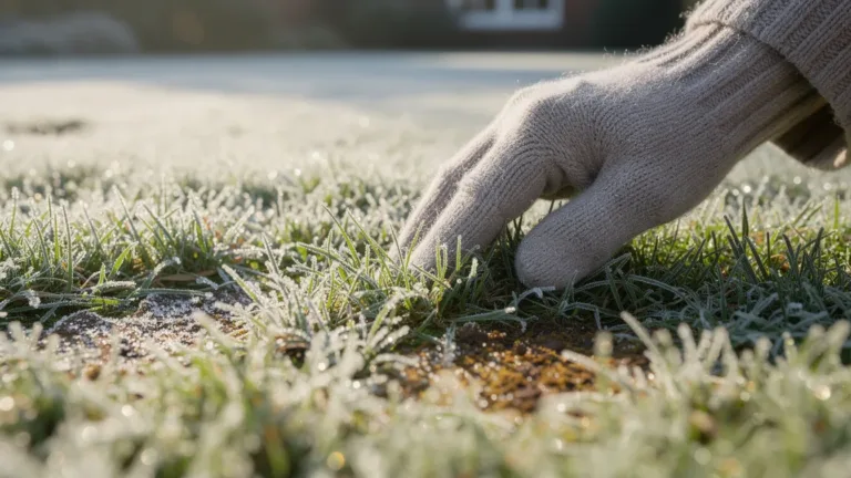 Walking on your frosty lawn today will leave permanent brown scars.